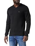 Tommy Hilfiger Herren Pullover Cashmere V Neck Strickpullover, Schwarz (Black),...