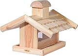 dobar® 21277e Großes Vogelfutterhaus mit Futtersilo - Vogelhaus aus Massivholz...