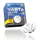VARTA Batterien Knopfzellen CR2032, 10 Stück, Power on Demand, Lithium, 3V,...