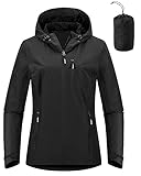 Outdoor Ventures Damen Regenjacke 10000MM Wasserdicht Leichte Gefüttert Packbar...