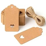 Geschenkanhänger 50 Stück Blanko Braune Papieranhänger mit Schnur 6x 5 cm...