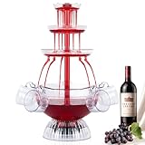 Drepint 3-stufiger Partybrunnen, 4L Trinkbrunnen mit LED Beleuchteter, Saft Und...