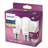 PHILIPS Lighting LED Classic E27 Filament Lampen (75 W), matte LED Lampen mit...