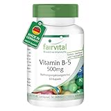 Fairvital | Vitamin B5 500mg - 60 Kapseln - Pantothensäure Kapseln -...