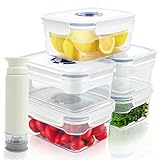 Frischhaltedosen mit Deckel Set, Auslaufsicher & Vakuum Behältern mit Pumpe,...