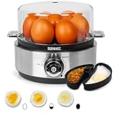 Duronic EB40 BK Eierkocher für 7 Eier | 400W mit Härtegradeinstellung, Timer &...