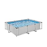 EXIT Toys Soft Grey Pool - 300x200x65cm - Rechteckiger, Kompakter Rahmenpool mit...