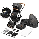 LIONELO Amber Kinderwagen 3 in 1 Kombikinderwagen Set sportlicher Sitz fester...