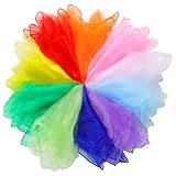 Hopton Bunte Jongliertücher, 10 Stück Chiffontücher, 60 x 60 cm Square...