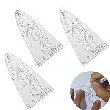 3 Stück Parabelschablone Mathe,Kunststoff Parabelschablone,Parabel Lineal,Sinus...