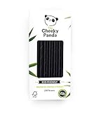 The Cheeky Panda Bambus Strohhalme Papier Schwarz | 250 x Cocktail Strohhalme |...