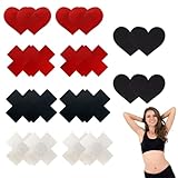 AOEVUIR 10 Paar Selbstklebende Brustwarzen Abdeckungen, Nippelpads in Herz und...