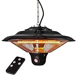 DEMA Deckenheizstrahler 1500 W – Elektroheizer mit 3 Stufen und Fernbedienung,...