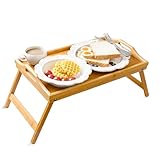 unycos - Klappbarer Laptoptisch aus Bambus 50x30x22.3cm, Betttisch, Laptop...