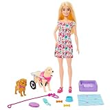 Barbie Hundeduo Puppe und Zubehör, inklusive Hündchen und großem Hund mit...