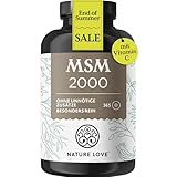 NATURE LOVE® MSM 2000mg mit Vitamin C - 365 laborgeprüfte Tabletten -...