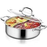 YMTDZ Geteilte Hot Pot Pfanne, Edelstahl 304 in Lebensmittelqualität mit...