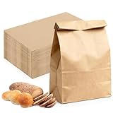 100 Stück Kraftpapiertüten Braun,21 x 12 x 7 cm Geschenktüten Tüten Papier...