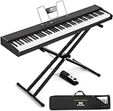 MUSTAR E Piano Digital 88 Tasten, Keyboard mit halbgewichteten & Bluetooth,...