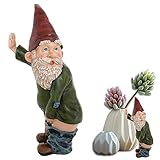 CHmiss Gartenzwerg Ornament,Frecher Gartenzwerg,Garten Statue Zwerg Harz Zwerg...