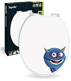 aquaSu® WC-Sitz mit Absenkautomatik, lustiges Dekor Monster Ecky, Toilettensitz...