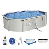 Bestway Hydrium Stahlwandpool Komplett-Set mit Sandfilteranlage 500 x 360 x 120...