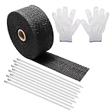 6M Hitzeschutzband Auspuff, Auspuff Dichtband mit 10Pcs Edelstahl Kabelbinder,...