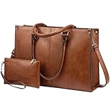 LOVEVOOK Laptoptasche Damen Handtasche Große 15.6 Zoll PU Leder Shopper Tasche...