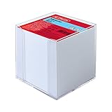 Herlitz befüllter Zettelkasten transparent, 9 x 9 x 9 cm, 700 Blatt, weiß