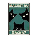 Yiruhe “Machst du Kacka? Witziges Schwarze Katze Schild - Lustige Badezimmer...