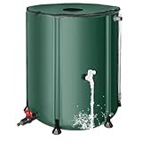 Faltbare Regentonne 200 Liter – Tragbarer Regentonne Wassertank mit Fallrohr,...
