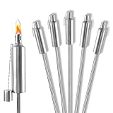 Froadp 6er Set Gartenfackeln für Draußen Öl 330ml Fackeln aus Edelstahl 115...