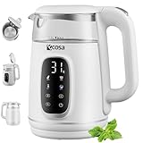 Ecosa® Wasserkocher mit Temperatureinstellung Glas Edelstahl - Teekocher - 1,7...