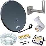 netshop 25 HD Sat Anlage 80 cm Spiegel + Opticum Quad LNB für 4 Teilnehmer +...