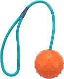 Trixie 3305 Ball am Seil, Naturgummi, ø 6/30 cm, orange/türkis, 1er Pack,...