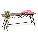 San Marco Gartenbank Wetterfest Metall - 120 cm Sitzbank mit Ornamenten Cucciu...