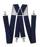 axy® Herren Hosenträger breit 3,5 cm mit 4 Starken Clips X-Form HT352...