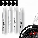 JUXINE PROFI-SET 4x Reifenmarkierungsstift Weiß | Ölbasierter Reifenstift für...