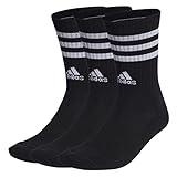 Adidas, 3-Stripes Cushioned Crew Socks 3 Pairs, Socken, Schwarz-Weiss, M,...