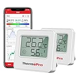 ThermoPro TP357 80m Bluetooth Hygrometer Innen 2er-Set Raumthermometer Digital...