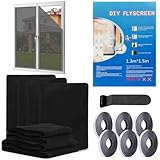 6 Stück Fliegengitter Fenster 130x150cm Insektenschutz Fenster mit Klebeband,...