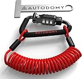Autodomy Helmschloss Motorrad 150 cm Kabel | Kabelschloss 3mm stark als...