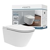 SCHÜTTE Dusch WC Set, WC mit Bidetfunktion CESARI, Hänge WC ohne Spülrand, WC...