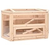 vidaXL Hamsterkäfig 80x40x43 cm Massivholz Tanne