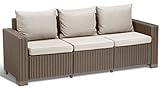 Allibert by Keter Gartenlounge Sofa California 3-Sitzer, cappuccino/sand, inkl....