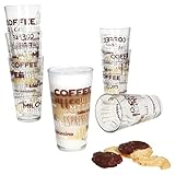 MamboCat 6er Set Candy Latte Macchiato Gläser mit Schrift-Dekor I 380 ml I...