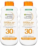 Garnier Ambre Solaire Hydra Protect+ Sonnenschutz-Milch 24h LSF 30, Schutz vor...