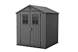Keter Darwin 6x6 Gerätehaus in Grau – Wartungsfrei, Wetterfest mit Holzoptik,...