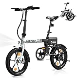 HITWAY E-Bike Klapprad 250W Li-Ion-Akku 16 Zoll E-Klapprad E-Faltrad...