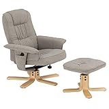 IDIMEX Relaxsessel Charly mit Hocker drehbar neigungsverstellbar grau [Max....
